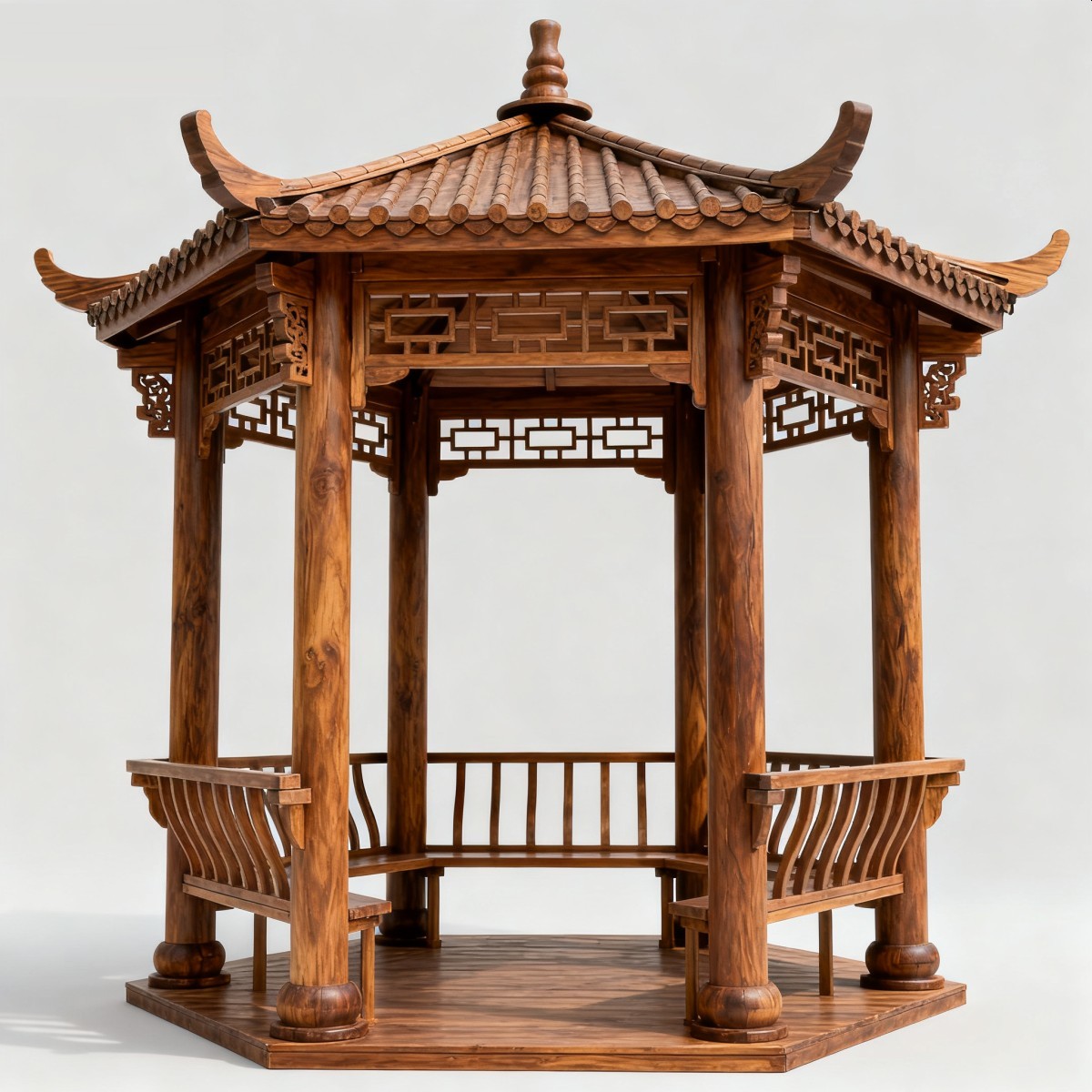 江苏中式风格防腐木凉亭,实木凉亭,木亭